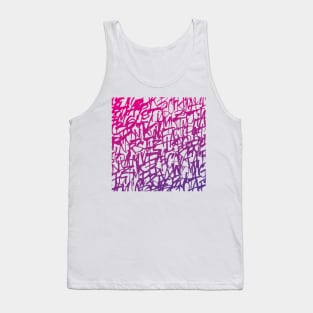 Handwritten Purple Gradient Lettering Pattern for Clothing, Accessories, and Home Decor Tank Top